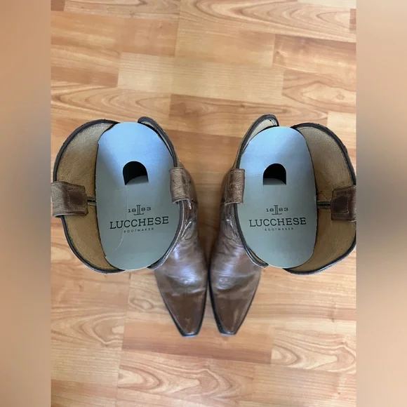 Lucchese Brown Western Boots - Picture 4 of 9